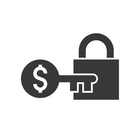 lock and money gold key, key of success concept iconのイラスト素材