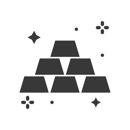 shiny gold bar solid vector icon, wealth conceptのイラスト素材