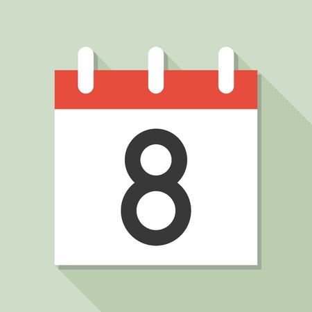 calendar and number, calendar icon set, flat design vector with long shadowのイラスト素材