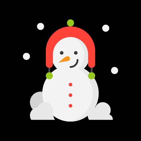 snowman icon flat design for use as material in christmas themeのイラスト素材