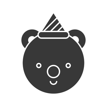 polar bear head icon in solid design for use as material in christmas themeのイラスト素材