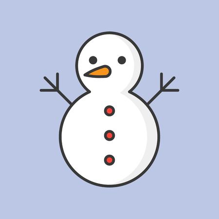 snowman editable outline icon, winter and christmas themeのイラスト素材