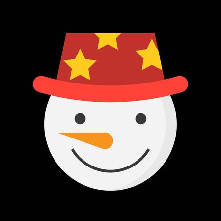 snowman icon flat design for use as material in christmas themeのイラスト素材