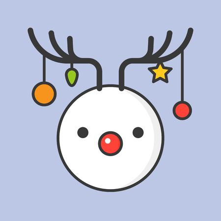 snowman editable outline icon, winter and christmas themeのイラスト素材