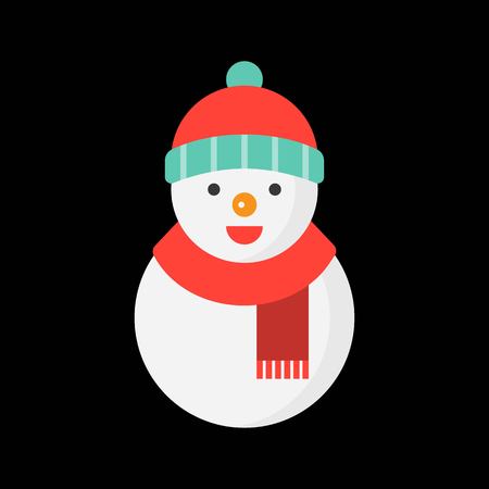 snowman icon flat design for use as material in christmas themeのイラスト素材