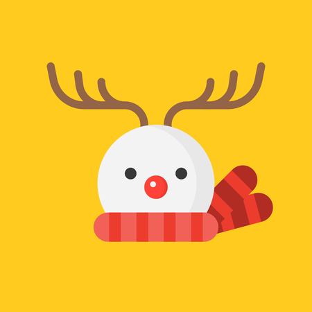 snowman icon flat design for use as material in christmas themeのイラスト素材