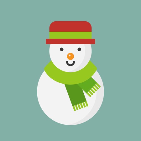 snowman icon flat design for use as material in christmas themeのイラスト素材