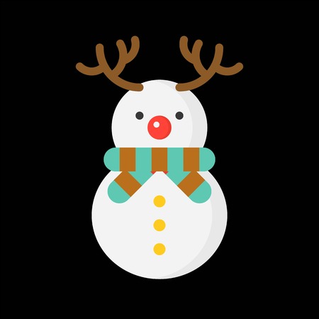 snowman icon flat design for use as material in christmas themeのイラスト素材