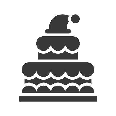 christmas layered cake icon decoration with santa hatのイラスト素材