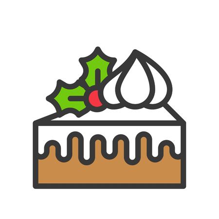 christmas layered cake icon decoration with mistletoeのイラスト素材