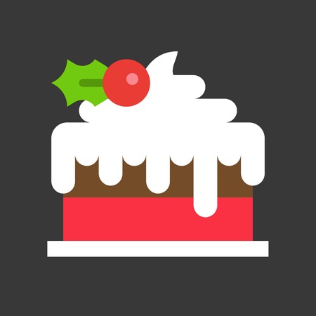 christmas layered cake icon decoration with mistletoeのイラスト素材