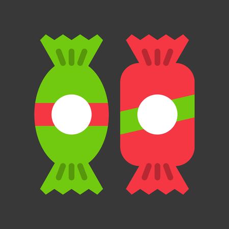 candy toffee sweets in xmas theme iconのイラスト素材