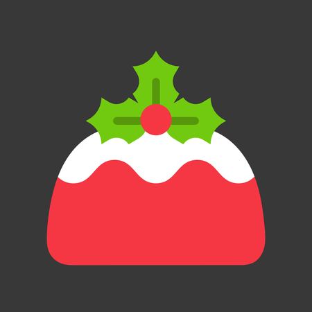 pudding christmas bakery and sweets iconのイラスト素材