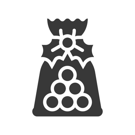 candy sweets in bag xmas theme iconのイラスト素材