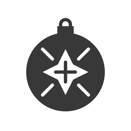 christmas ball, bauble, suitable for use as material, editable solid iconのイラスト素材