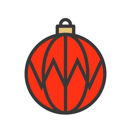 christmas ball, bauble, suitable for use as material, editable outline iconのイラスト素材