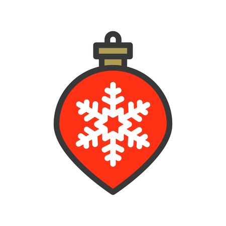 christmas ball, bauble, suitable for use as material, editable outline iconのイラスト素材