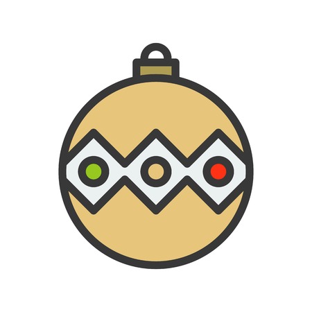 christmas ball, bauble, suitable for use as material, editable outline iconのイラスト素材