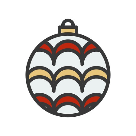 christmas ball, bauble, suitable for use as material, editable outline iconのイラスト素材