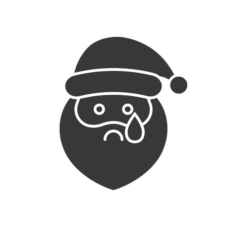 Cute Santa Claus emoticon, solid design vector illustrationのイラスト素材
