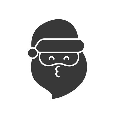 Cute Santa Claus emoticon, solid design vector illustrationのイラスト素材