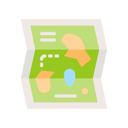 Amusement park map vector icon, amusement park related flat designのイラスト素材