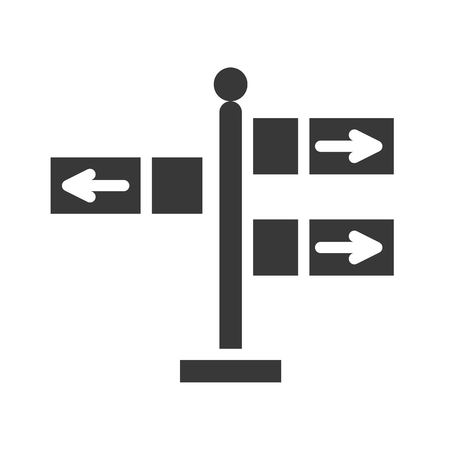 Signpost vector icon, amusement park related solid designのイラスト素材