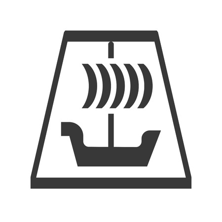 Viking ship rides vector icon, amusement park related solid designのイラスト素材