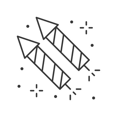 Firecracker vector icon, amusement park related line designのイラスト素材