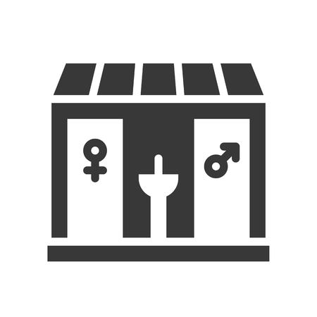 Restroom vector icon, amusement park related solid designのイラスト素材