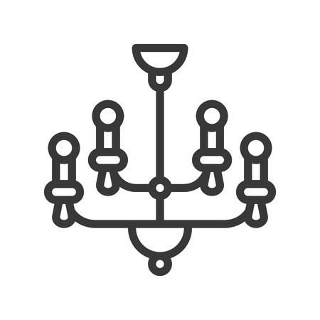 Lantern or lamp vector icon, line design editable strokeのイラスト素材