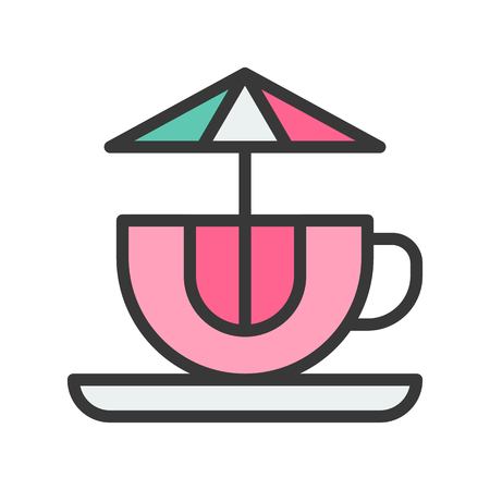 Cup rides vector icon, filled outline design editable strokeのイラスト素材