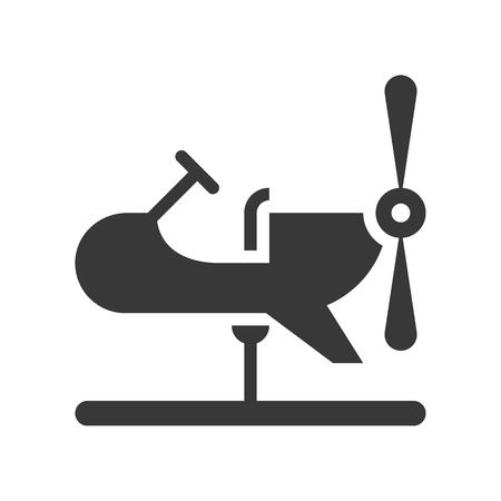 Coin operated Airplane vector icon, amusement park related solid designのイラスト素材