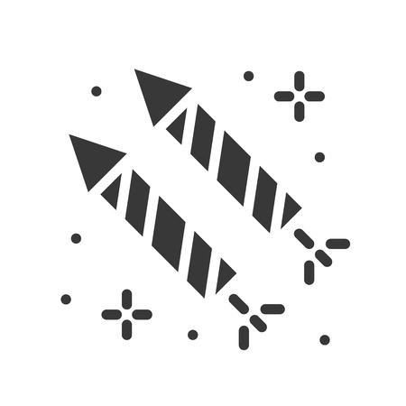 Firecracker vector icon, amusement park related solid designのイラスト素材