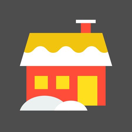 House vector, Christmas related flat design iconのイラスト素材