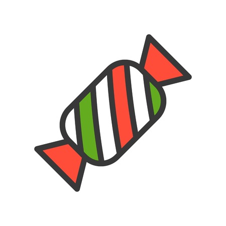 Toffee vector, Christmas related filled design icon, editable outlineのイラスト素材