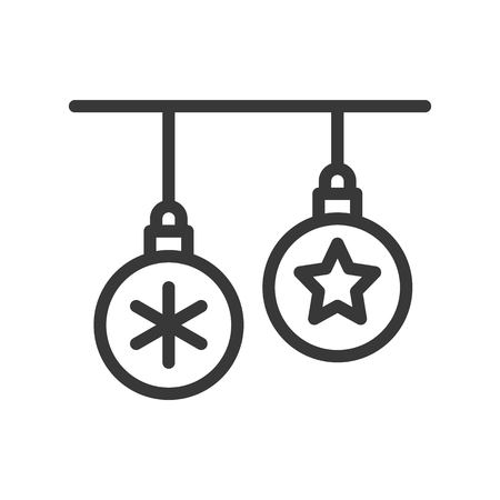 Bauble vector, Christmas related line design iconのイラスト素材