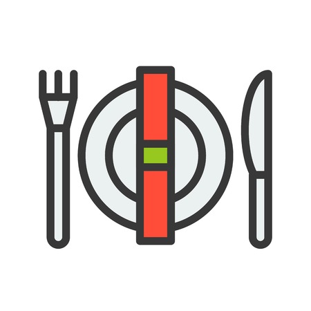 Christmas dish sign vector, Christmas related filled design icon, editable outlineのイラスト素材