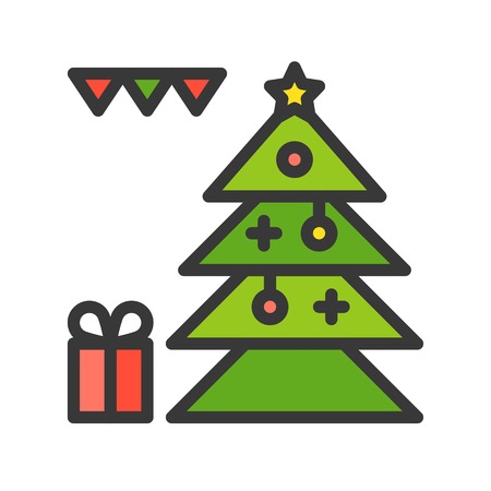 Christmas ornament vector, Christmas related filled design icon, editable outlineのイラスト素材