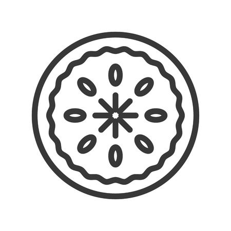 Pie vector, Christmas related line design iconのイラスト素材