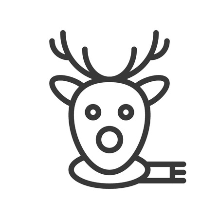 Reindeer face vector, Christmas related line design iconのイラスト素材