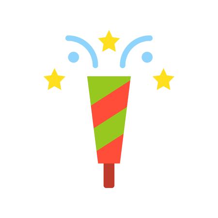 Party popper vector, Christmas related flat design iconのイラスト素材