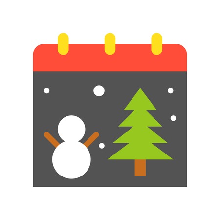 Christmas calendar vector, Christmas related flat design iconのイラスト素材