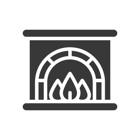 Fireplace vector, Christmas related solid design iconのイラスト素材