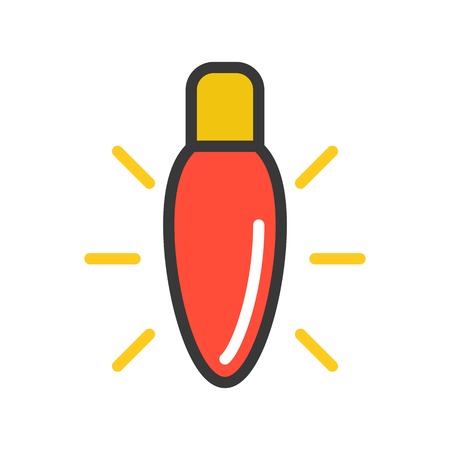 Christmas light bulb vector, Christmas related filled design icon, editable outlineのイラスト素材