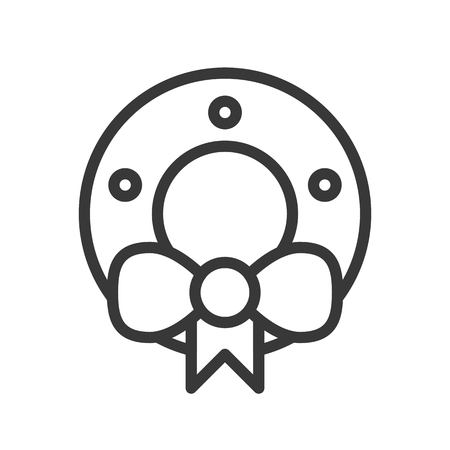Wreath vector, Christmas related line design iconのイラスト素材