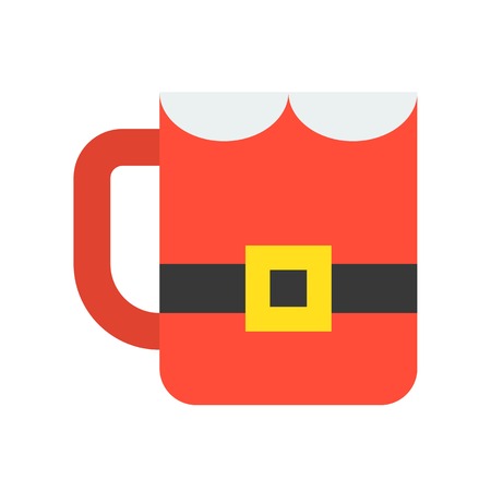Santa mug vector, Christmas related flat design iconのイラスト素材