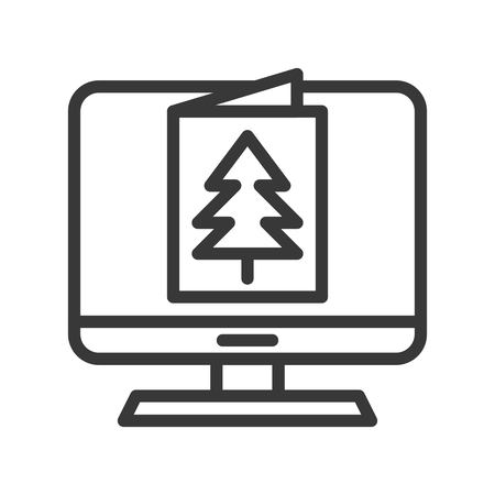 eCard vector, Christmas related line design iconのイラスト素材
