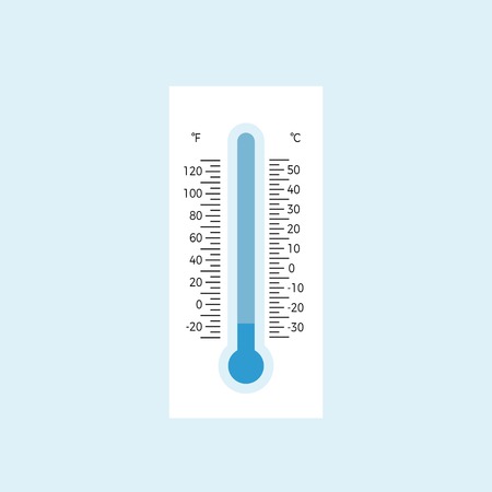 thermometer illustration flat style vector with scaleのイラスト素材