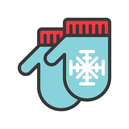 Mittens vector, Chirstmas related filled design icon editable outline のイラスト素材